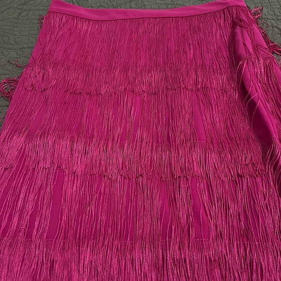 Women's High Waist Fringe Tiered Bodycon Pencil Midi Skirt - Picture 6 of 6